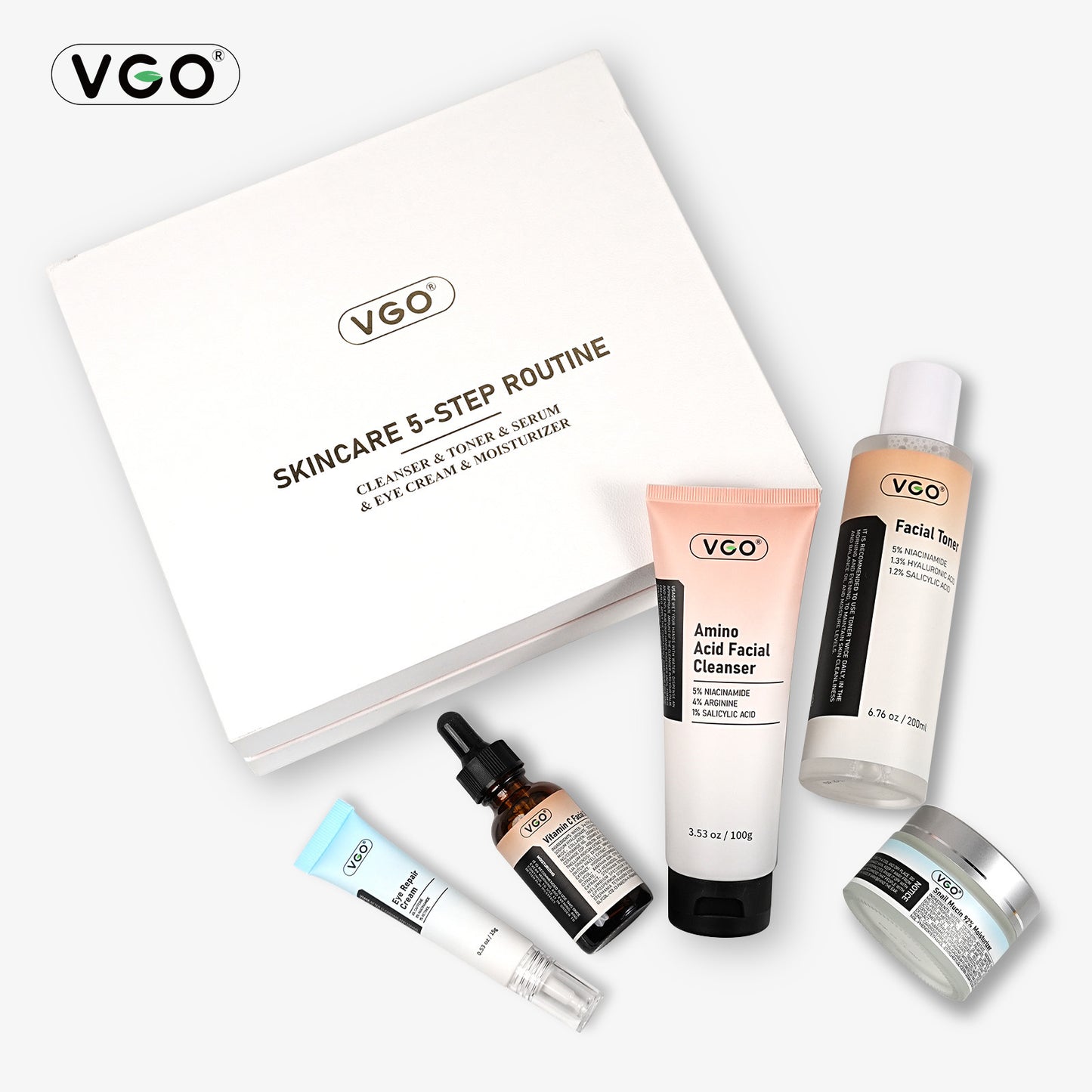SKINCARE 5-STEP ROUTINE CLEANSER - TONER - SERUM -EYE CREAM