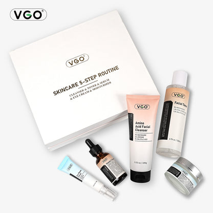 SKINCARE 5-STEP ROUTINE CLEANSER - TONER - SERUM -EYE CREAM