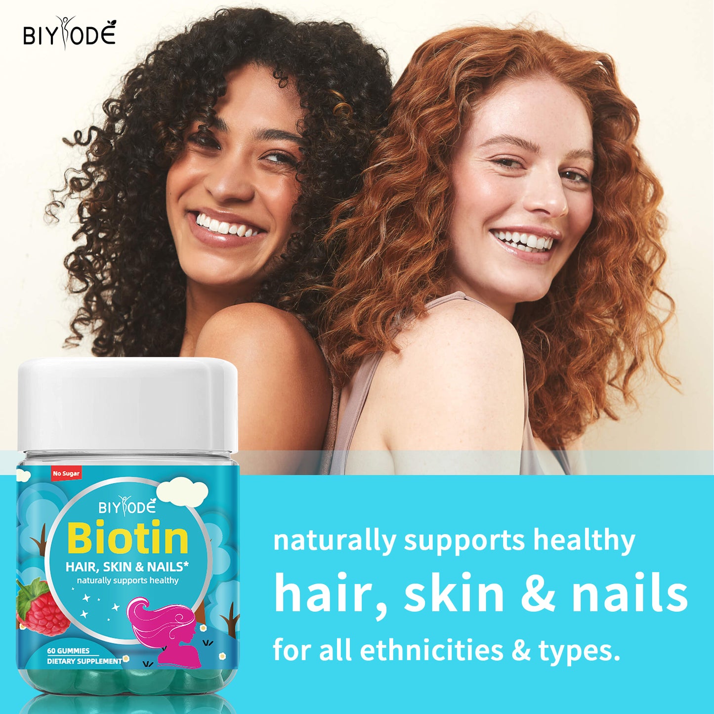 OEM ODM Ready Stock Fast Shipping Biotin Gummies Boost Immunity Power Skin Hair & Nail Health Multi Vitamin Supplement